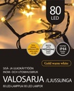 Jääkristalli Ulkovalosarja 80 Led, lämmin valkoinen (golden)