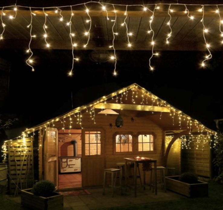 Jääkristalli Jääpuikkovalosarja 480 Led, lämmin valkoinen (golden)