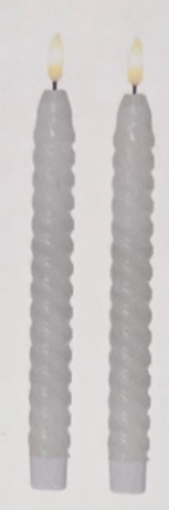 UUTUUS! 3D eläväliekkinen Led twister antiikkikynttilät 2kpl/pkt, 2x25cm, valkoinen