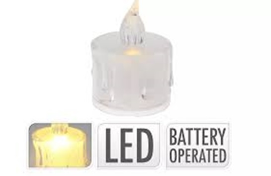 LED tuikkukynttilä kirkas PP, 3,6x5,0cm, sileä pinta