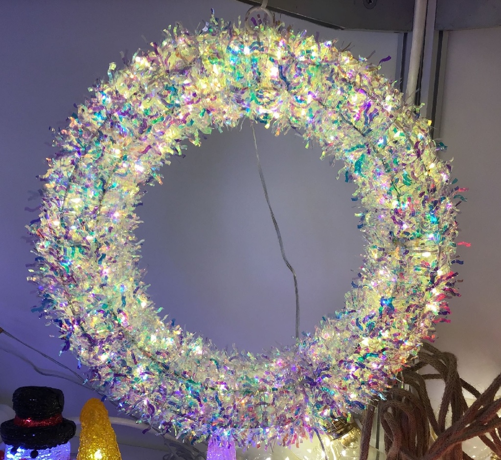 Led-valokranssi Ø30x5cm 200 Led, lämmin valkoinen
