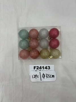 Joulukuusenpallot värimix halk. 3,5cm, 12kpl/pkt. muovi