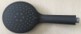 Käsisuihku,  matta musta ABS, halk 12cm, pituus24,5cm