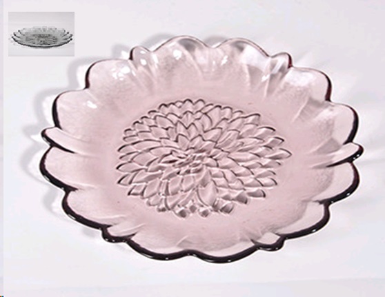 Kukkalautanen halk. 20.5 cm, korkeus 2.5 cm, roosa