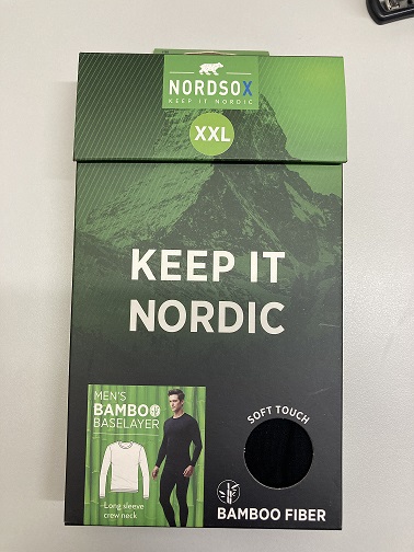 KOKOLAJITELMA Miesten pitkähihainen BAMBU aluspaita M-XXL, musta