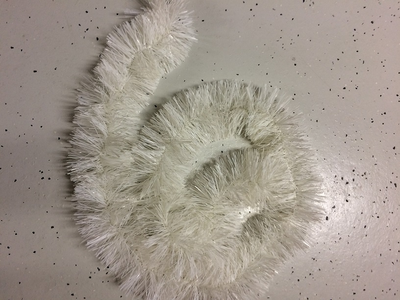 Joulunauha/punos paksu, 15cm halk. x 2,7m, VALKOINEN