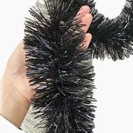 Joulunauha/punos, 7,5cm halk. x 2,0m, MUSTA