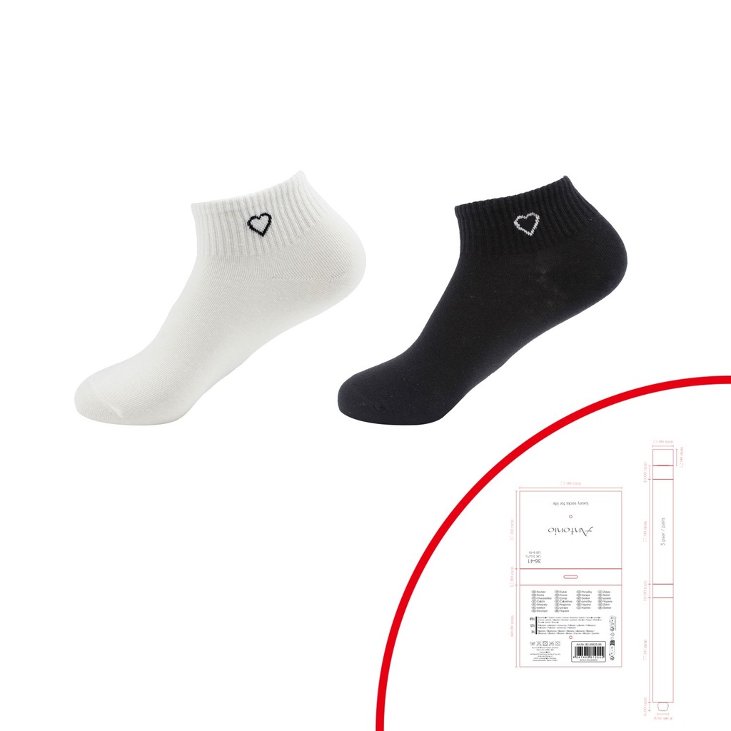 Sneaker sukat 3pack Heart