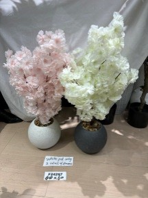 Tekokukka valkoinen muoviruukku halk. 18*60CM