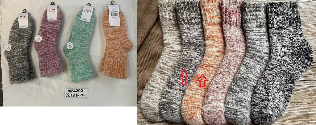 Naisten villasukat, pastellivärit, one size, 36-40