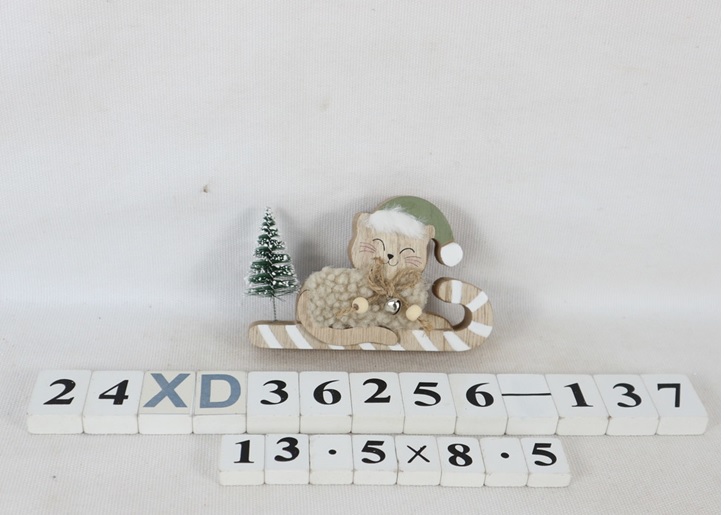 Kissa -koriste, materiaali MDF, 13.5*8.5CM