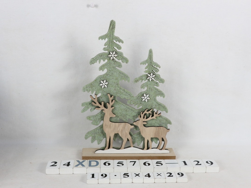 Porot ja kuuset -koriste 19.5x4x29cm, 15 Led