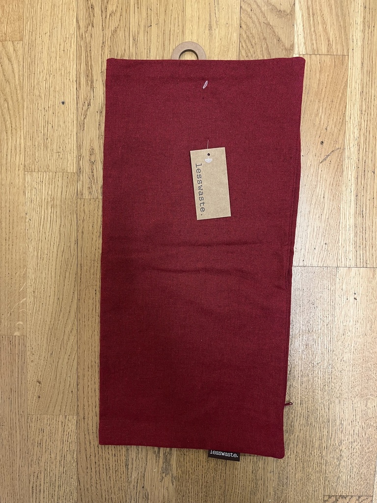 Kierrätyspuuvilla yksivärinen tyynynpäällinen vetoketjulla 45x45cm, viininpunainen