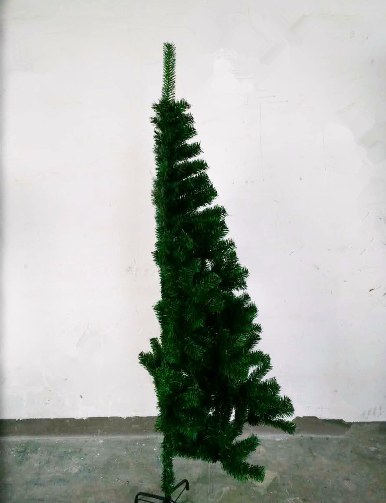 Joulukuusi puolikas 180cm, 335-tips, TUMMAN VIHREÄ, metallijalka