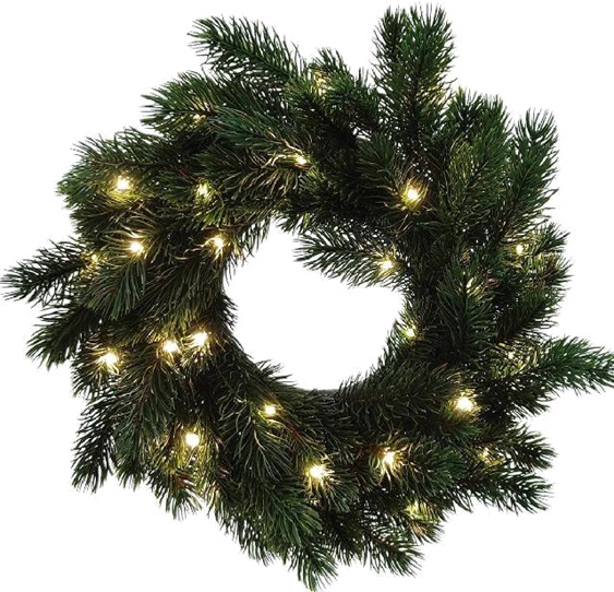 Led-havukranssi 30Led Ø 35 cm, paristokäyttöinen