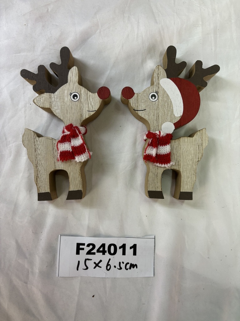 UUTUUS! Joulukoriste poro MDF 15x6,5cm