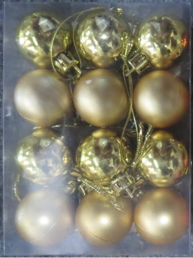 Joulukuusenpallot 3cm, 12kpl, kulta