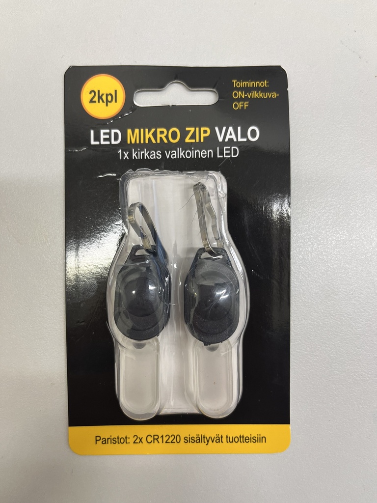 LED mikro ZIP valo, kirkas valkoinen 1xLED, 2kpl/pkt.