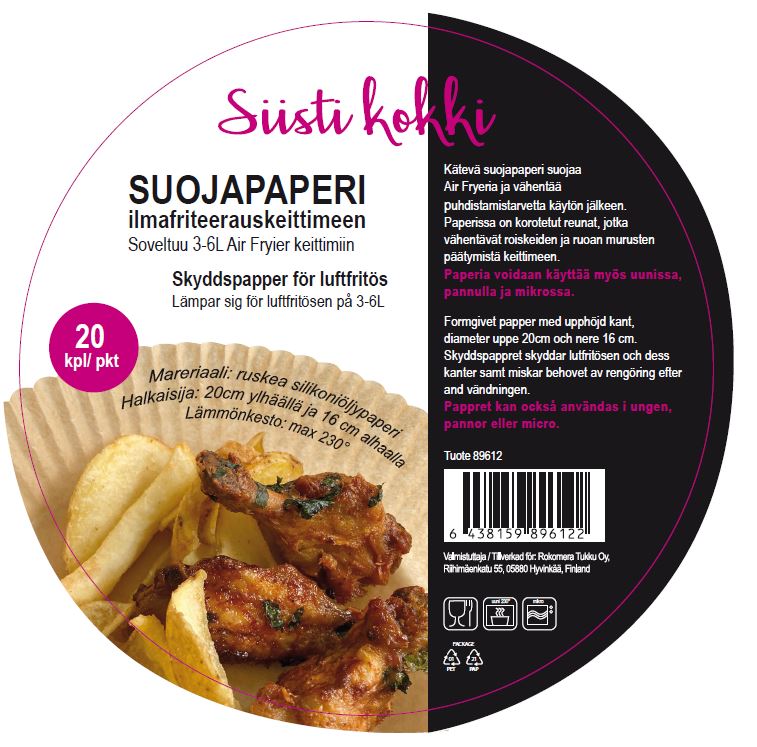 PERUTTU! Airfryer suojapaperi 20kpl, pyöreä
