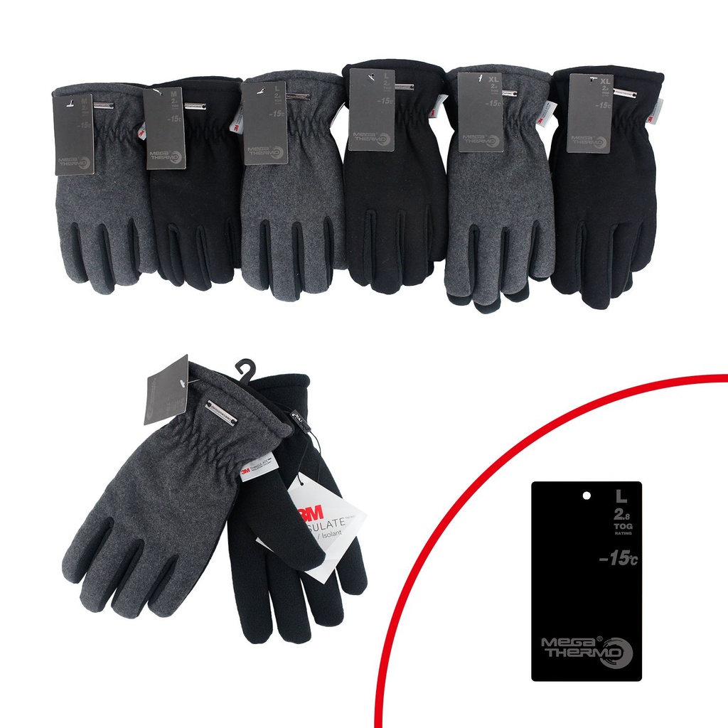 Miesten käsineet Mega-Thermo Thinsulate 3M