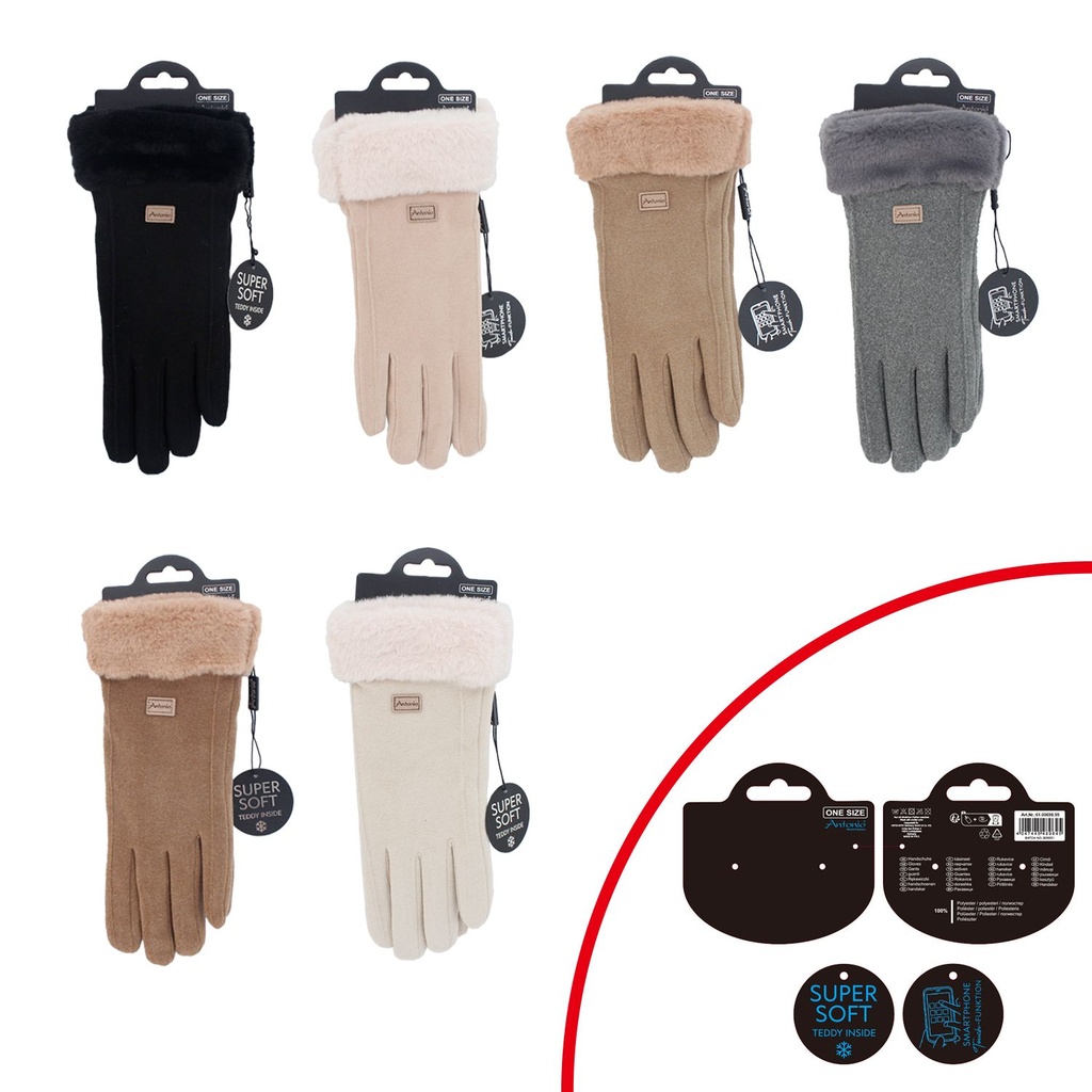 Käsineet NY Style Mokkanahka ja turkis