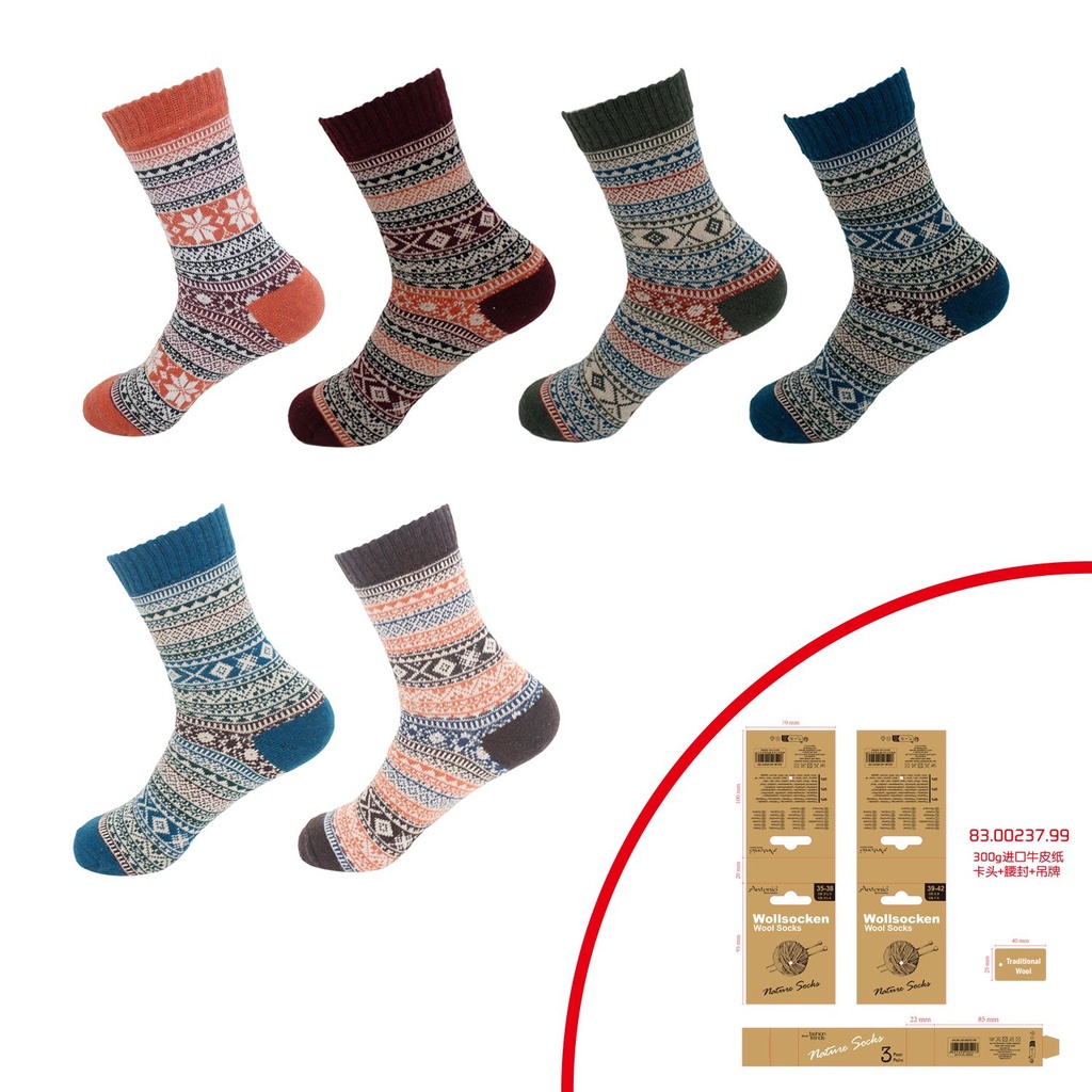 3pack naisten villasukat 
